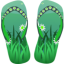 download Thong Green With Grass And Flowers clipart image with 45 hue color