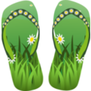 download Thong Green With Grass And Flowers clipart image with 0 hue color
