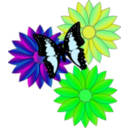 download Butterfly And Flowers clipart image with 90 hue color