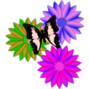 download Butterfly And Flowers clipart image with 270 hue color