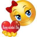 download Happy Valentine Smiley Emoticon clipart image with 0 hue color