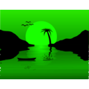 download Sunset Waterscene clipart image with 90 hue color