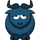 download Cartoon Gnu Is Disappoint clipart image with 180 hue color