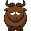 download Cartoon Gnu Is Disappoint clipart image with 0 hue color
