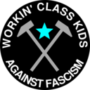 download Workin Class Kids Against Fascism clipart image with 180 hue color
