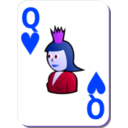 download White Deck Queen Of Hearts clipart image with 225 hue color
