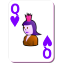 download White Deck Queen Of Hearts clipart image with 270 hue color