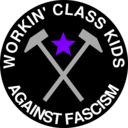 download Workin Class Kids Against Fascism clipart image with 270 hue color