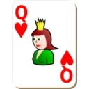download White Deck Queen Of Hearts clipart image with 0 hue color