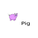 download P For Pig clipart image with 270 hue color
