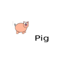 download P For Pig clipart image with 0 hue color