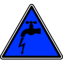 download Danger Electric Leakage clipart image with 180 hue color