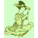 download Geisha With A Shamisen clipart image with 45 hue color