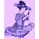 download Geisha With A Shamisen clipart image with 225 hue color