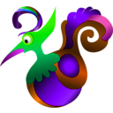 download Decorative Bird clipart image with 270 hue color