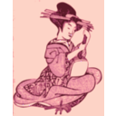 download Geisha With A Shamisen clipart image with 315 hue color