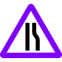 download Roadsign Narrows clipart image with 270 hue color