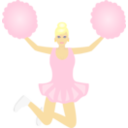 download Jumping Cheerleader clipart image with 0 hue color