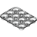 download Muffin Tin clipart image with 0 hue color
