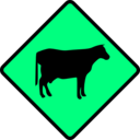 download Caution Cows Crossing clipart image with 90 hue color