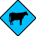 download Caution Cows Crossing clipart image with 135 hue color
