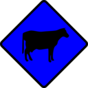 download Caution Cows Crossing clipart image with 180 hue color