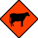 download Caution Cows Crossing clipart image with 315 hue color