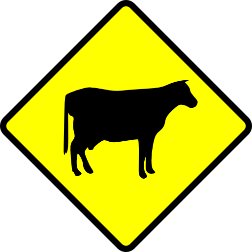 Caution Cows Crossing