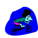 download Biker clipart image with 180 hue color