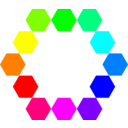 download 1 Point 12 Connected Hexagons clipart image with 90 hue color