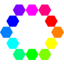 download 1 Point 12 Connected Hexagons clipart image with 270 hue color