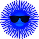 download Sun With Sunglasses clipart image with 180 hue color