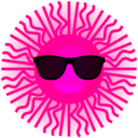 download Sun With Sunglasses clipart image with 270 hue color