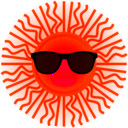 download Sun With Sunglasses clipart image with 315 hue color