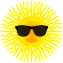 download Sun With Sunglasses clipart image with 0 hue color