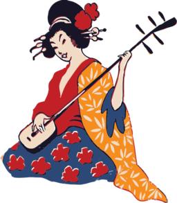 Geisha Playing Shamisen