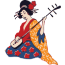 download Geisha Playing Shamisen clipart image with 0 hue color