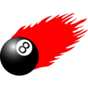 download 8ball With Flames clipart image with 315 hue color