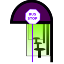 download Bus Halt clipart image with 270 hue color
