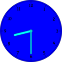 download Clock clipart image with 180 hue color