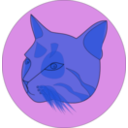 download Blue Cat clipart image with 0 hue color