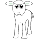 download Funny White Lamb Cartoon clipart image with 135 hue color