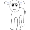 download Funny White Lamb Cartoon clipart image with 225 hue color