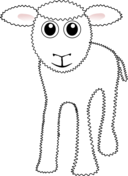 Funny White Lamb Cartoon