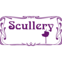 download Scullery Door Sign clipart image with 90 hue color