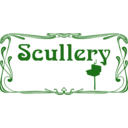 download Scullery Door Sign clipart image with 270 hue color