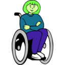 download Girl In Wheelchair clipart image with 45 hue color