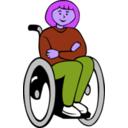 download Girl In Wheelchair clipart image with 225 hue color