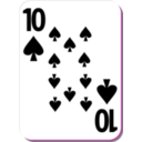 download White Deck 10 Of Spades clipart image with 270 hue color