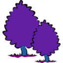 download Small Trees Bushes clipart image with 180 hue color